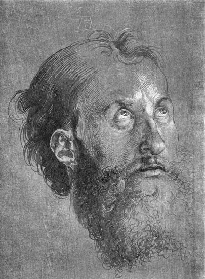 Head of an Apostle Looking Upward, Albrecht Durer